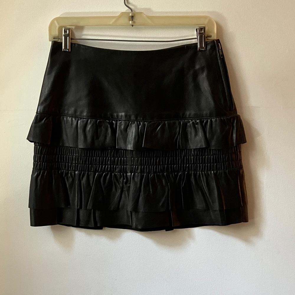 Maje black leather miniskirt size 38